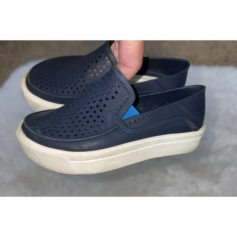 Crocs Toddler Sz. 7 Citilane Rona Slip On casual Navy Shoe. Comf, Cute